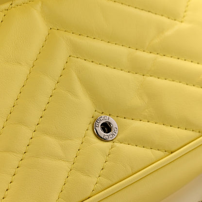 Gucci Calfskin Matelasse Super Mini GG Marmont Shoulder Bag Banana 12 of 14