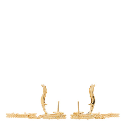 Van Cleef & Arpels 18K Yellow Gold Mother of Pearl 2 Motifs Magic Alhambra Earrings 3 of 5