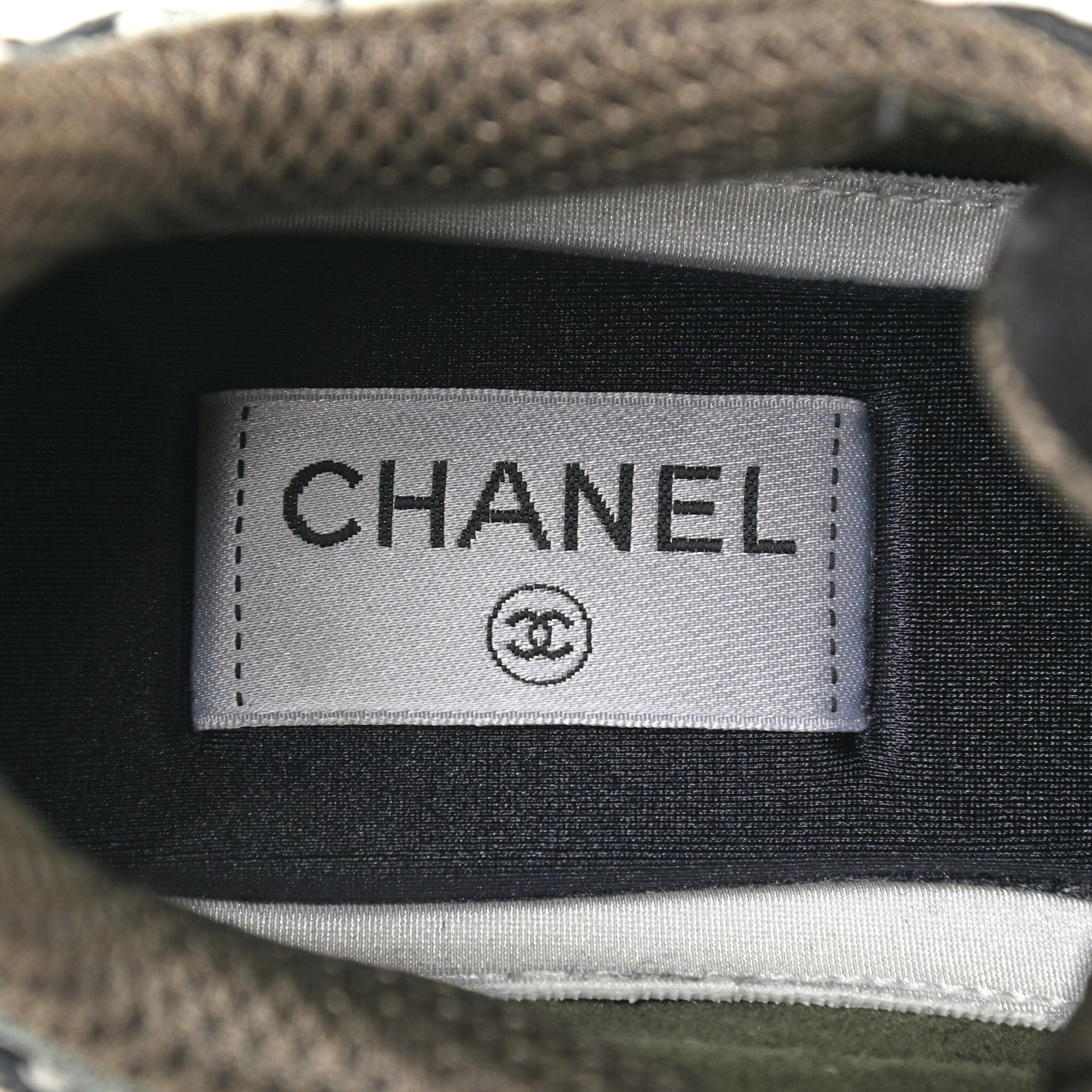 Chanel Suede Calfskin Embroidered CC Sneakers 38.5 Black 6 of 7