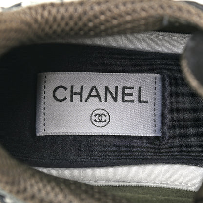 Chanel Suede Calfskin Embroidered CC Sneakers 38.5 Black 6 of 7
