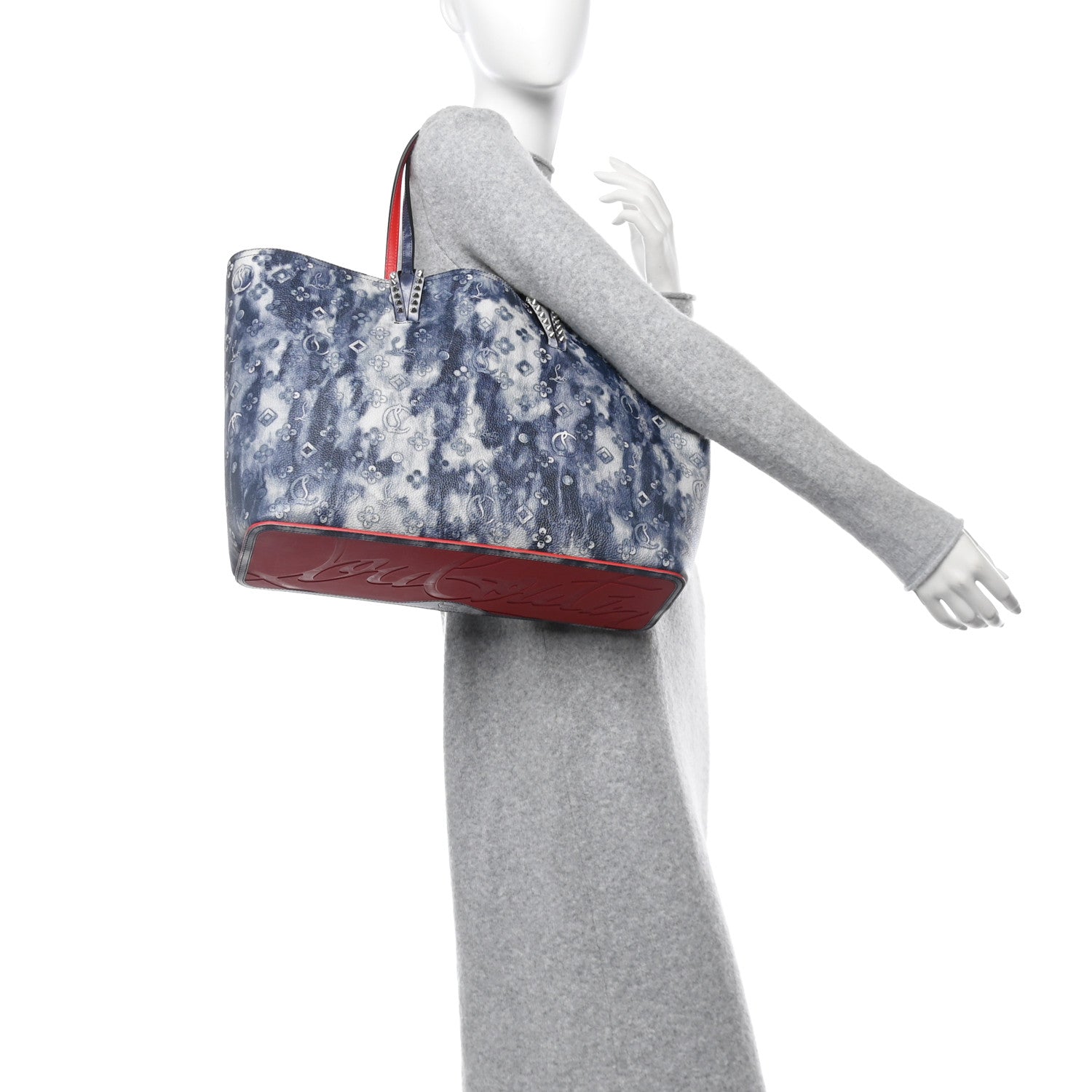 Christian Louboutin Metallic Calfskin Tie Dye Spikes East West Cabata Tote Multicolor 2 of 13