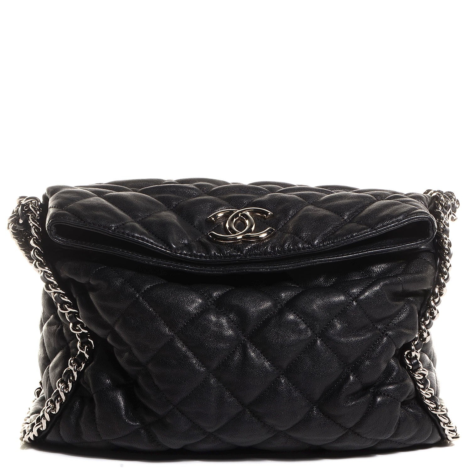 Chanel Washed Lambskin Chain Around Hobo Black 1 of 7