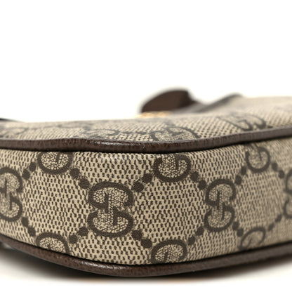 Gucci GG Supreme Monogram Textured Dollar Calfskin Mini Ophidia Chain Bag Beige Ebony 9 of 10