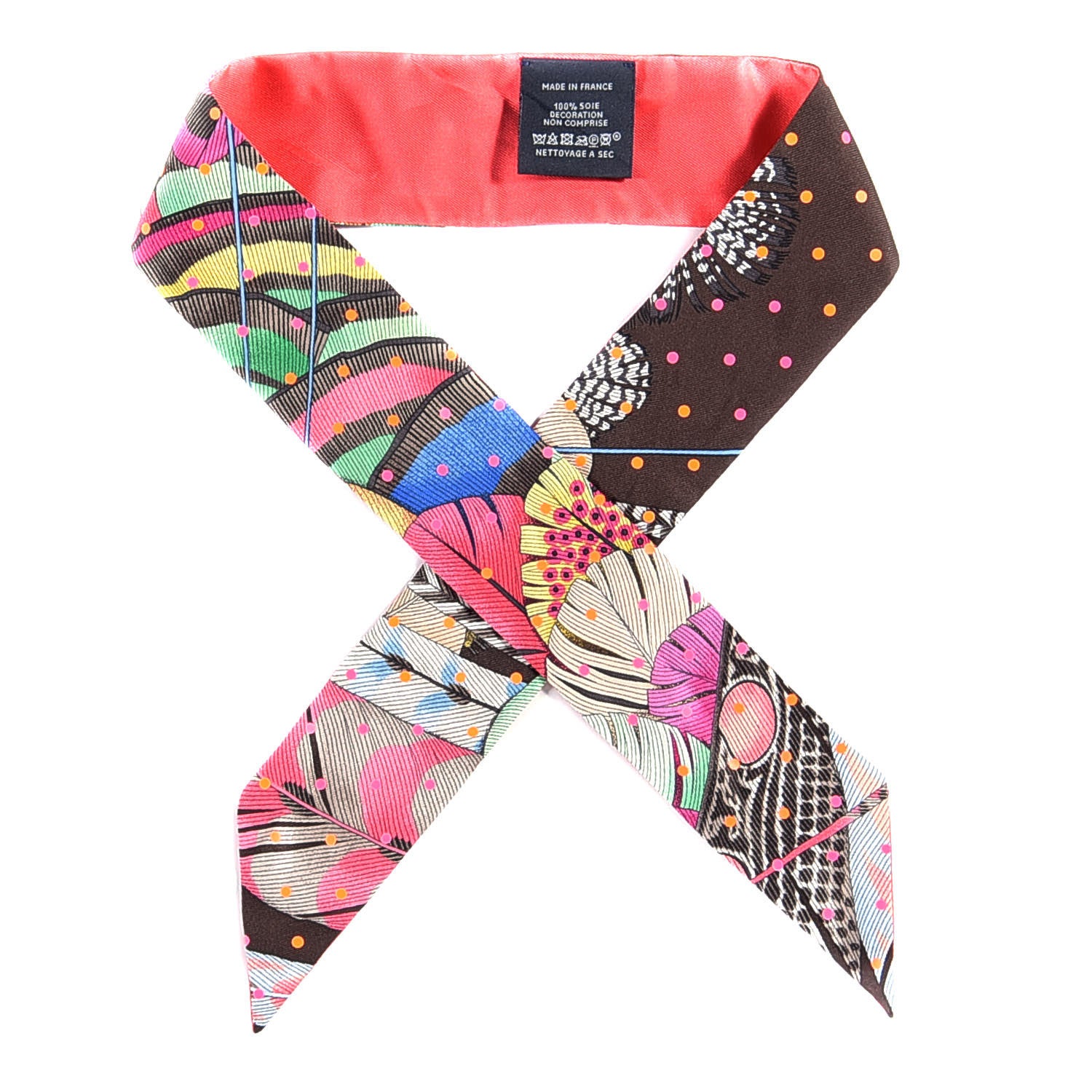 Hermes Silk Animapolis Plumetis Twilly Rose 1 of 3