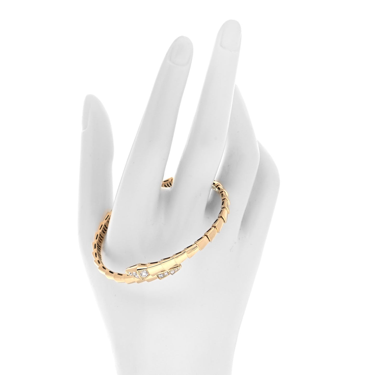 18K Yellow Gold Diamond Serpenti Viper Bracelet M