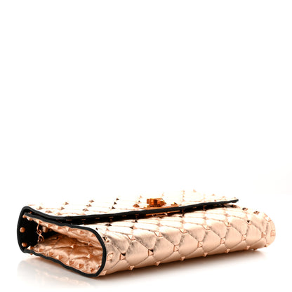 Valentino Garavani Metallic Lambskin Rockstud Spike Wallet on Chain Rame 4 of 9