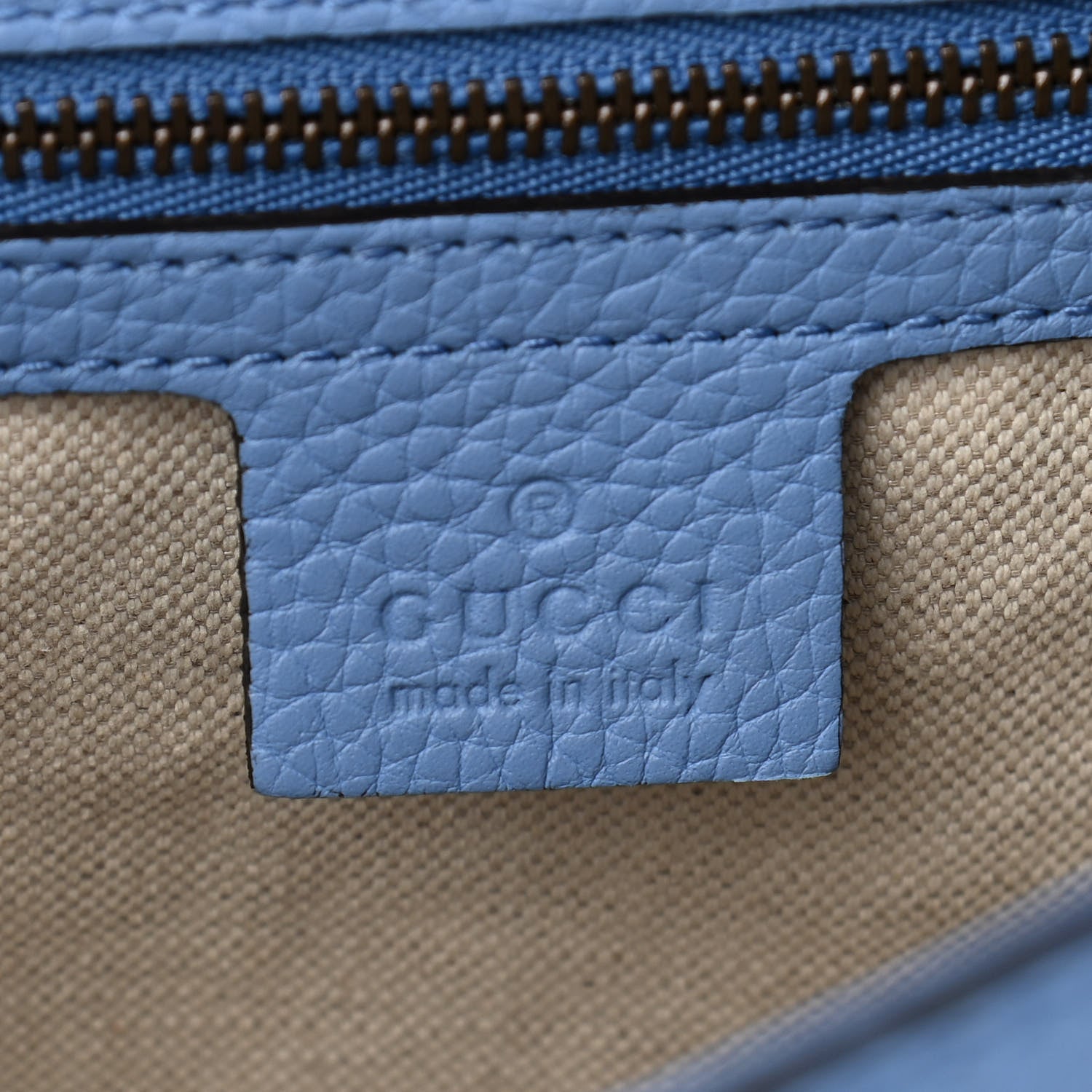 Gucci Calfskin Small GG Marmont Top Handle Bag Clear Sky Blue 6 of 10