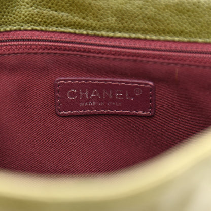 Chanel Crumpled Grained Calfskin Jumbo CC Crave Flap Green 7 of 13