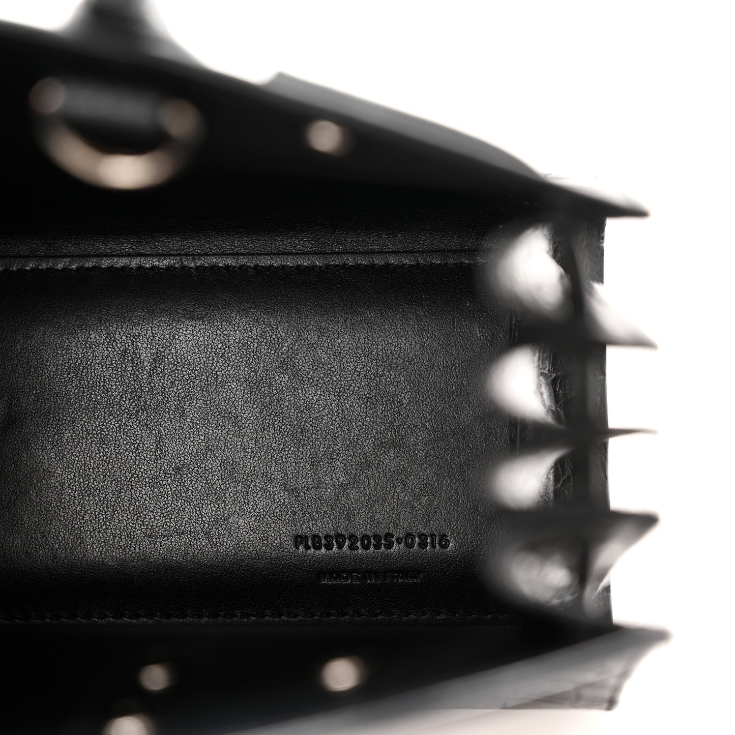 Calfskin Crocodile Embossed Nano Sac De Jour Black