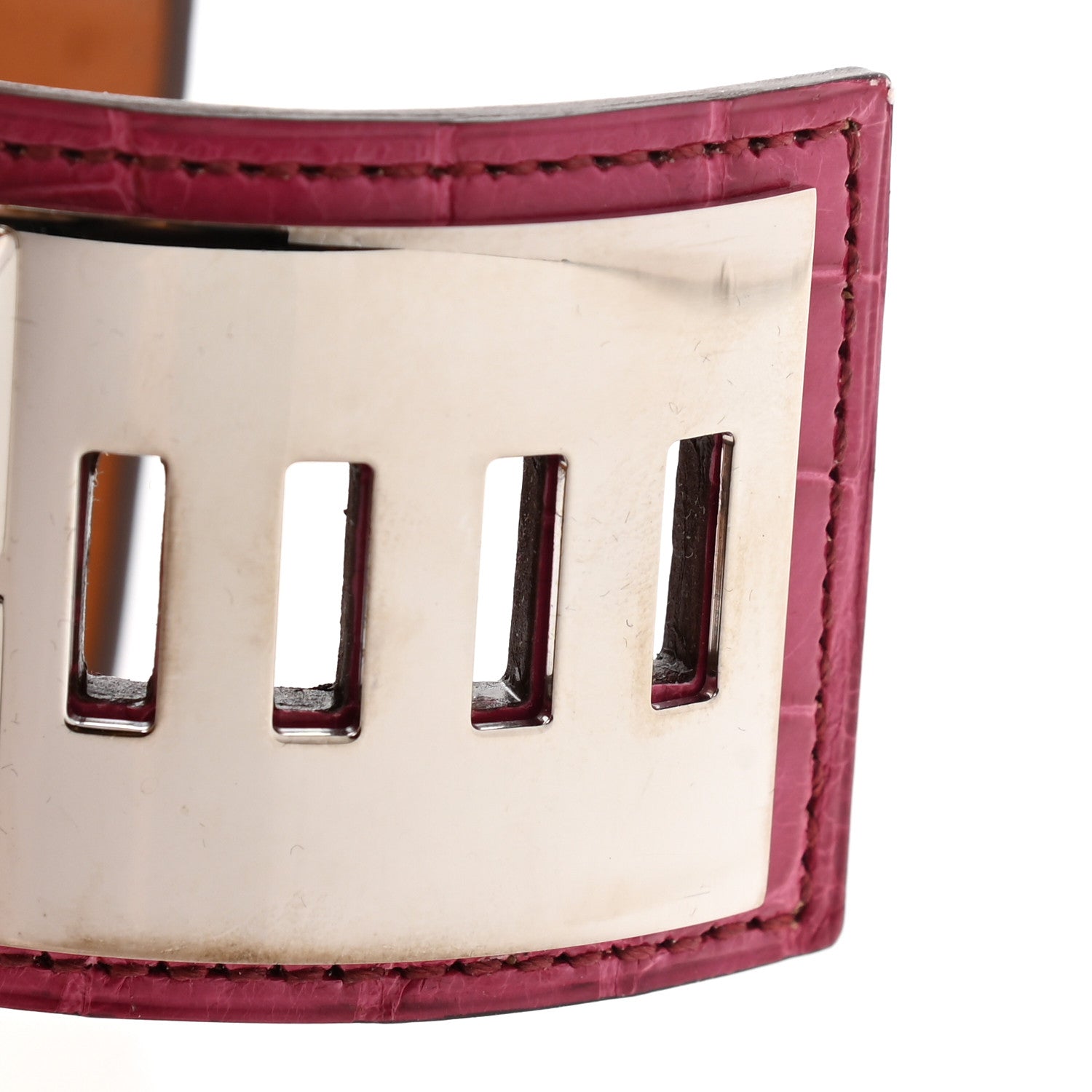 Hermes Shiny Alligator Collier De Chien CDC Bracelet S Fuchsia 6 of 6