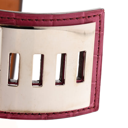Hermes Shiny Alligator Collier De Chien CDC Bracelet S Fuchsia 6 of 6