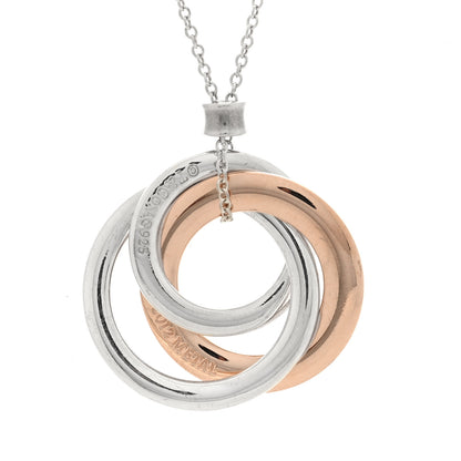Tiffany Sterling Silver Rubedo 1837 Circles Pendant Necklace 5 of 6