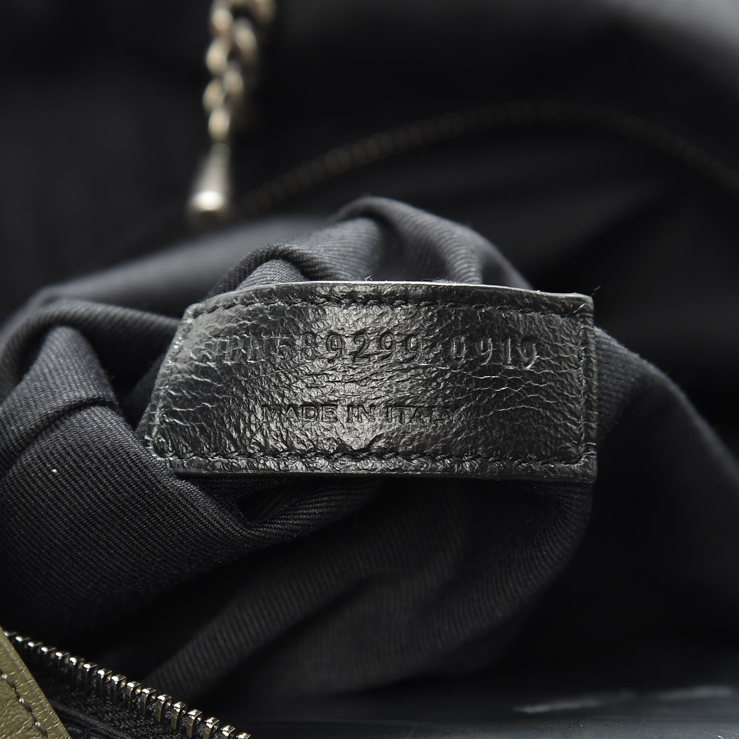 Saint Laurent Vintage Calfskin Chevron Monogram Medium Nolita Olive Green 7 of 10