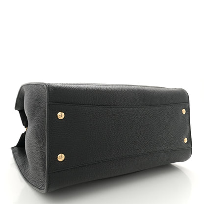 Salvatore Ferragamo Hammered Calfskin Double Handle Medium Amy Tote Black 4 of 10