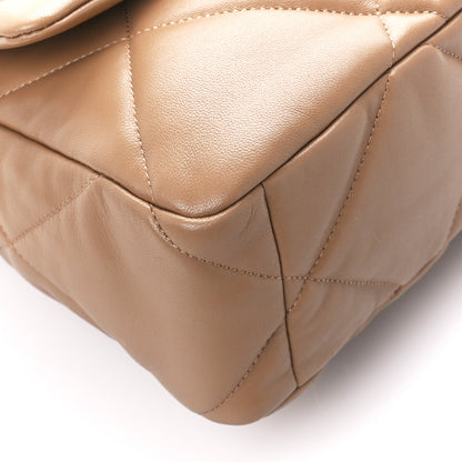 Chanel Lambskin Quilted Large Chanel 19 Flap Dark Beige 9 of 10
