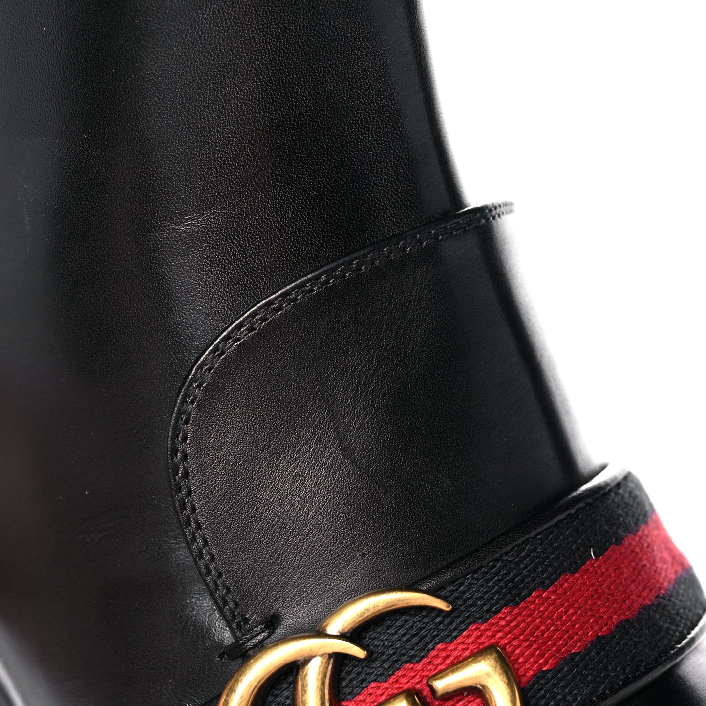 Betis Glamour Calfskin Web Pearl Embellished Peyton 75mm Ankle Boots 39 Black