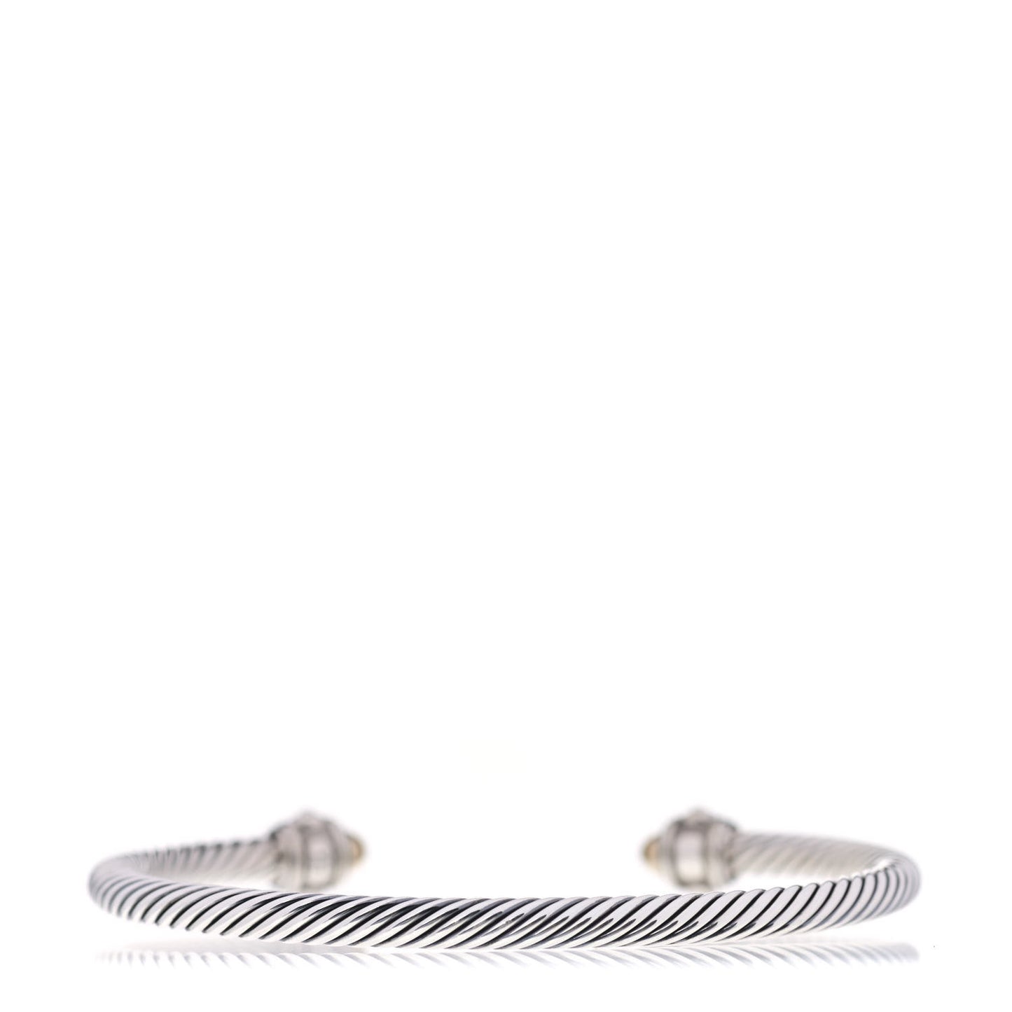 Sterling Silver 18K Yellow Gold 4mm Cable Renaissance Bracelet
