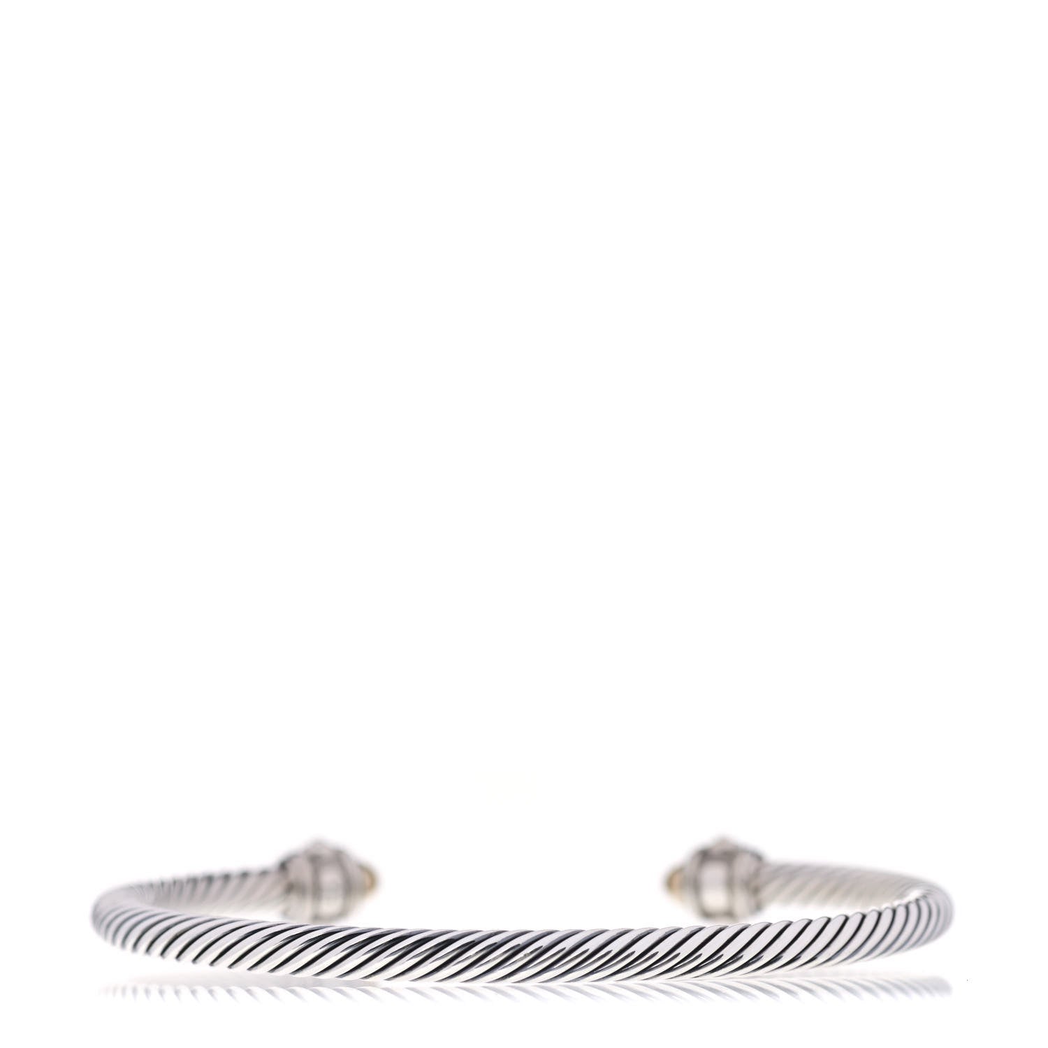 David Yurman Sterling Silver 18K Yellow Gold 4mm Cable Renaissance Bracelet 3 of 5