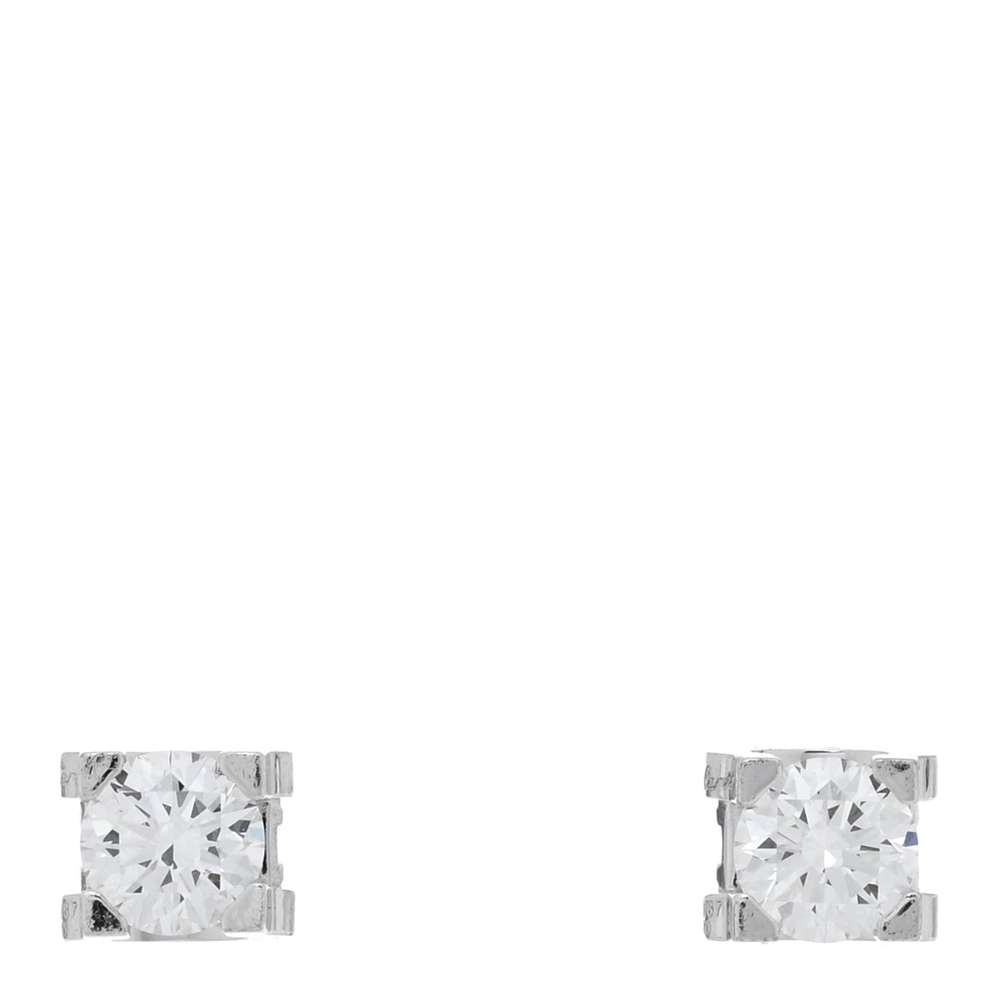 18K White Gold Diamond .46ctw C De Cartier Earrings