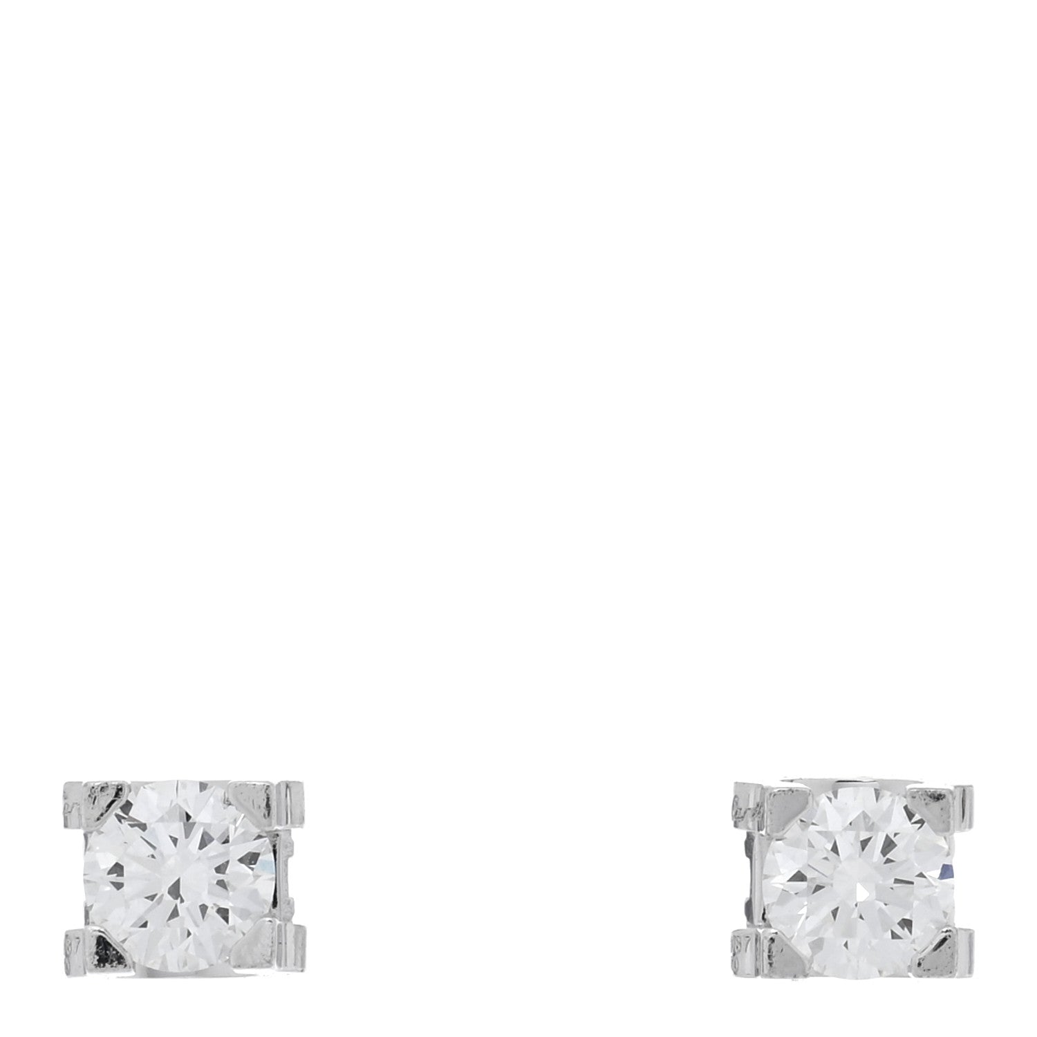 Cartier 18K White Gold Diamond .46ctw C De Cartier Earrings 1 of 5