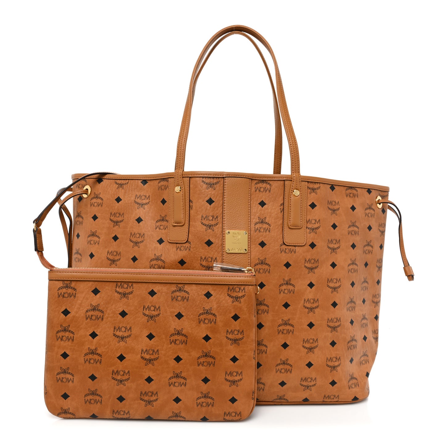 Visetos Large Liz Reversible Shopper Tote Cognac