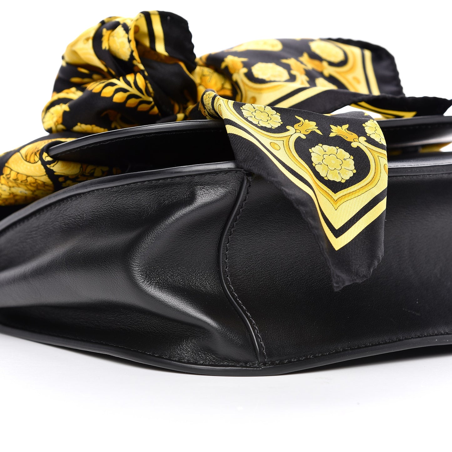 Calfskin Shoulder Bag With Scarf Black