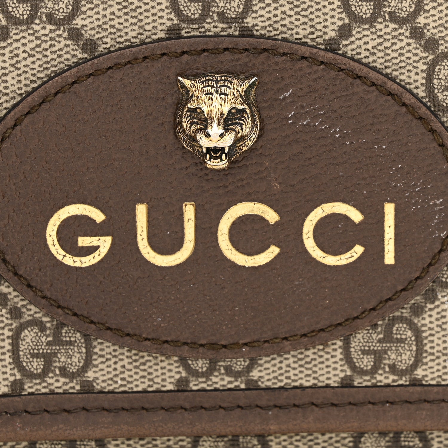 Gucci GG Supreme Monogram Web Small Neo Vintage Double Flap Messenger Bag Beige New Acero 13 of 14