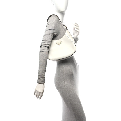 Prada Box Calfskin Shoulder Bag White Black 2 of 9