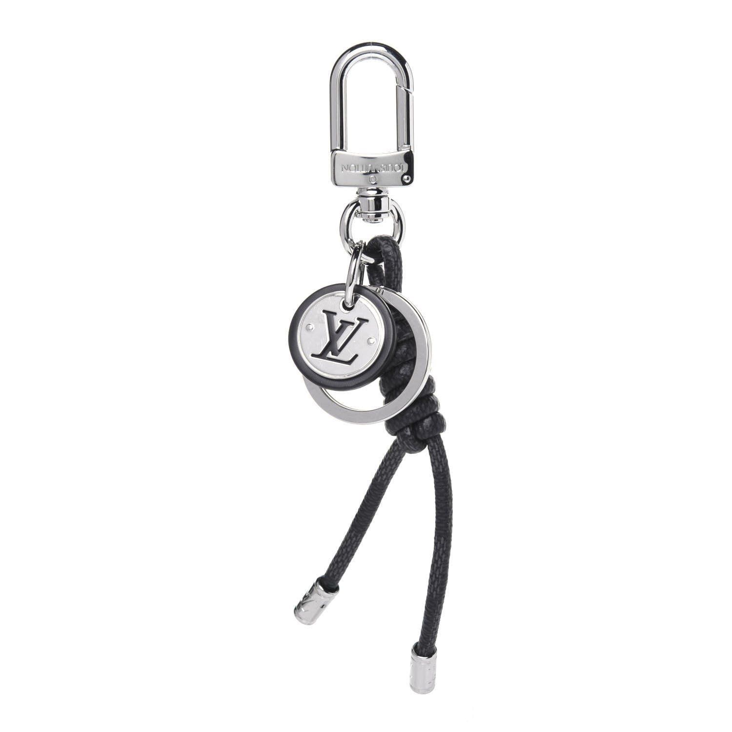 Louis Vuitton Palladium Damier Graphite Rope Bag Charm Key Holder 1 of 3