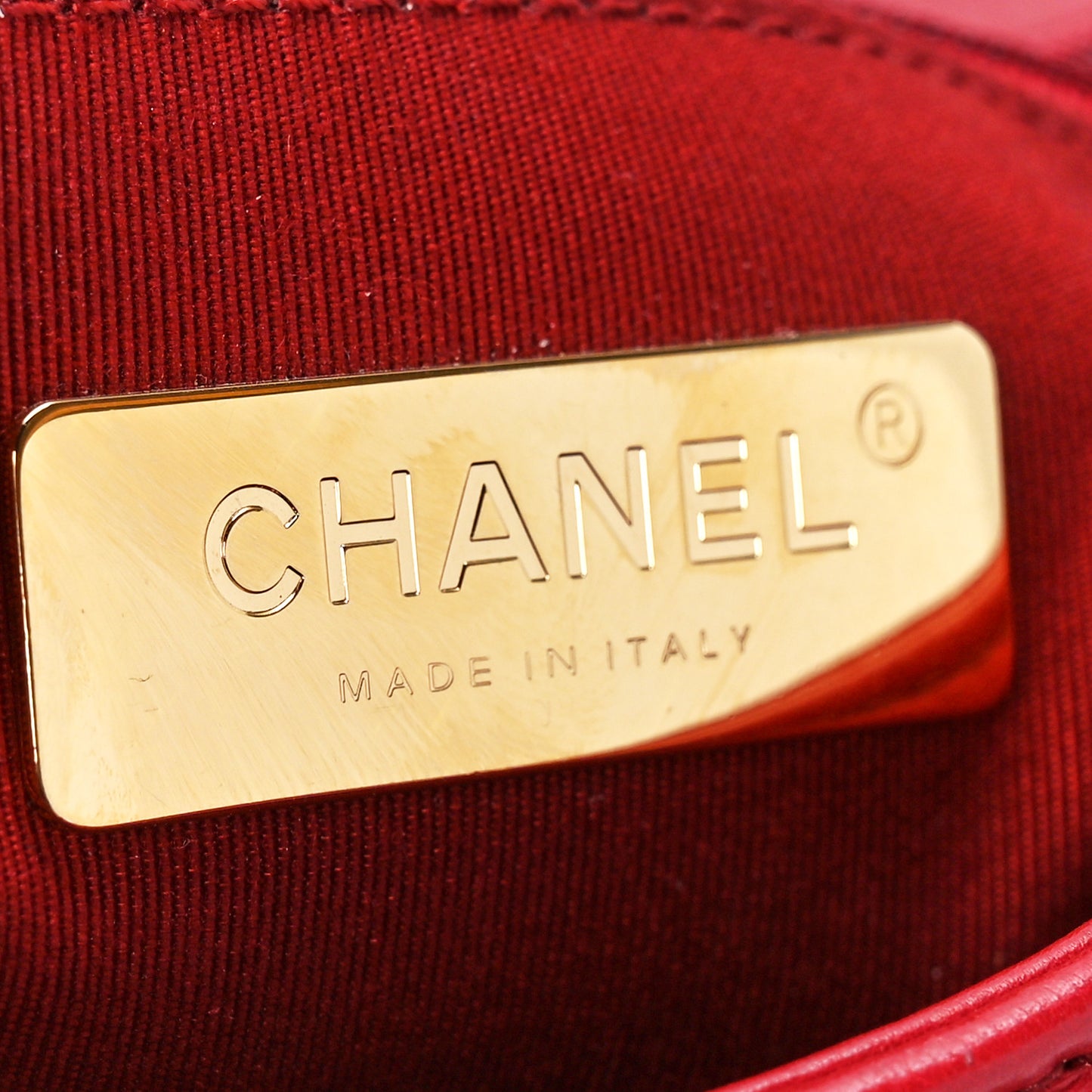 Calfskin Quilted Small Underline Flap Red