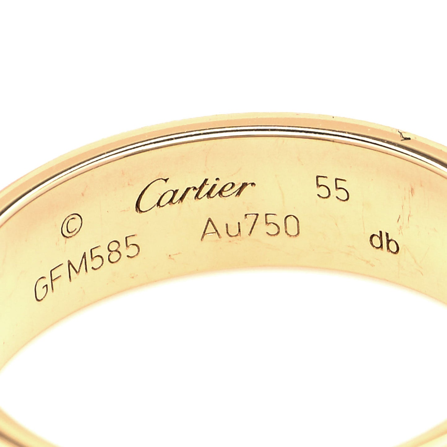 18K Yellow Gold 5.5mm LOVE Ring 55 7.25