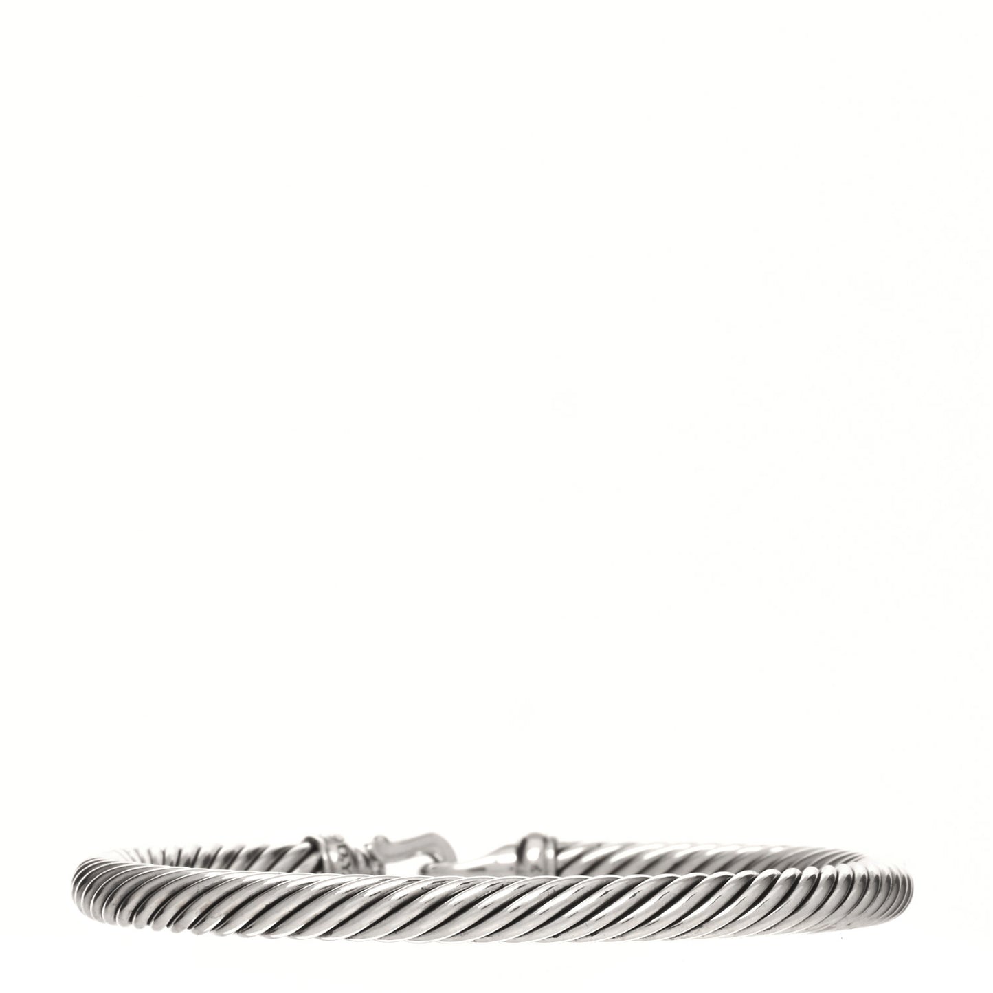 Sterling Silver Diamond 5mm Cable Buckle Bracelet