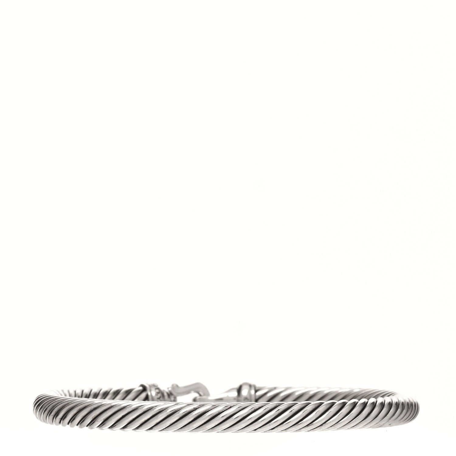 David Yurman Sterling Silver Diamond 5mm Cable Buckle Bracelet 2 of 3