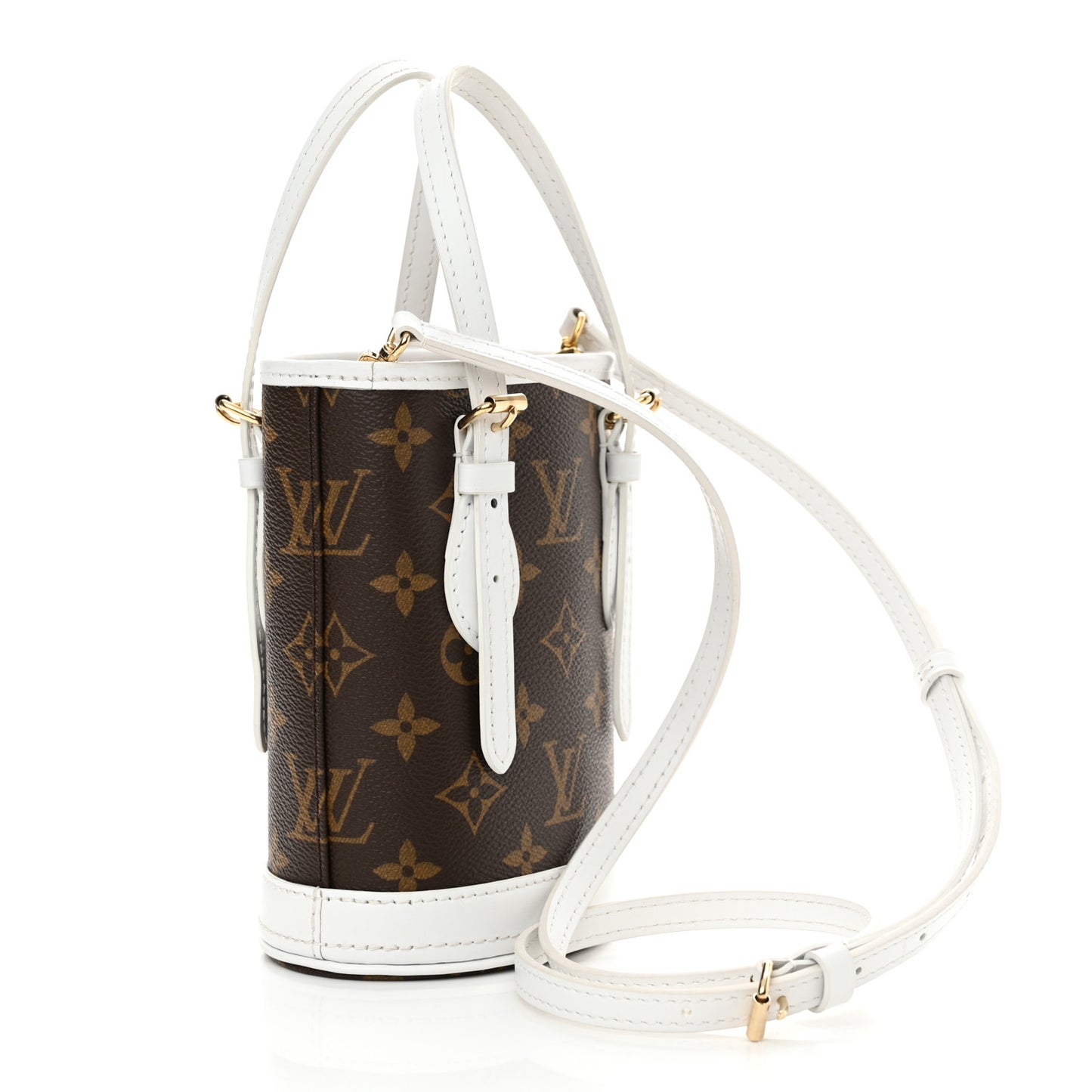 Monogram LV Match Nano Bucket Bag White