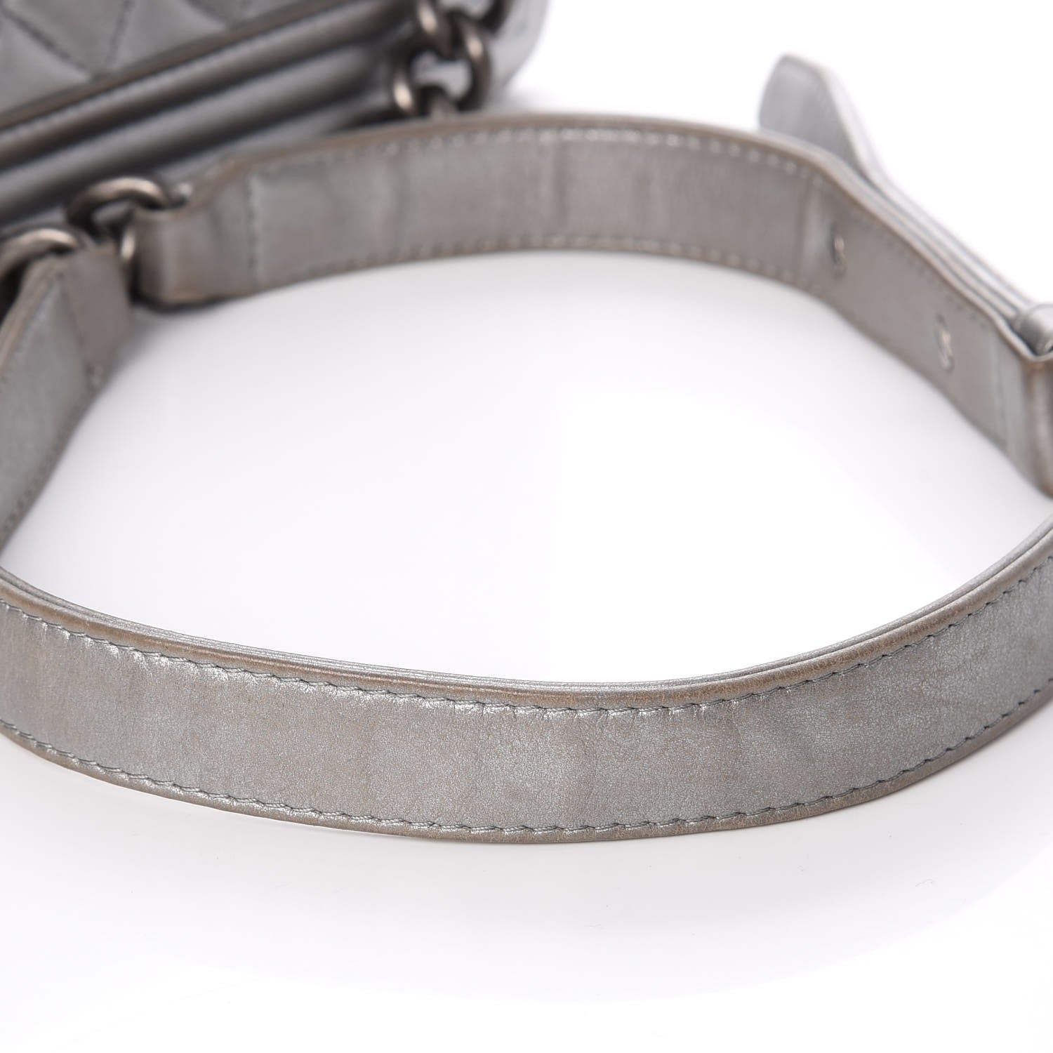 Chanel Metallic Calfskin Quilted Medium Boy Flap Silver 11 of 24