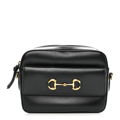 Gucci Textured Calfskin Small Horsebit 1955 Shoulder Bag Black 1 of 14