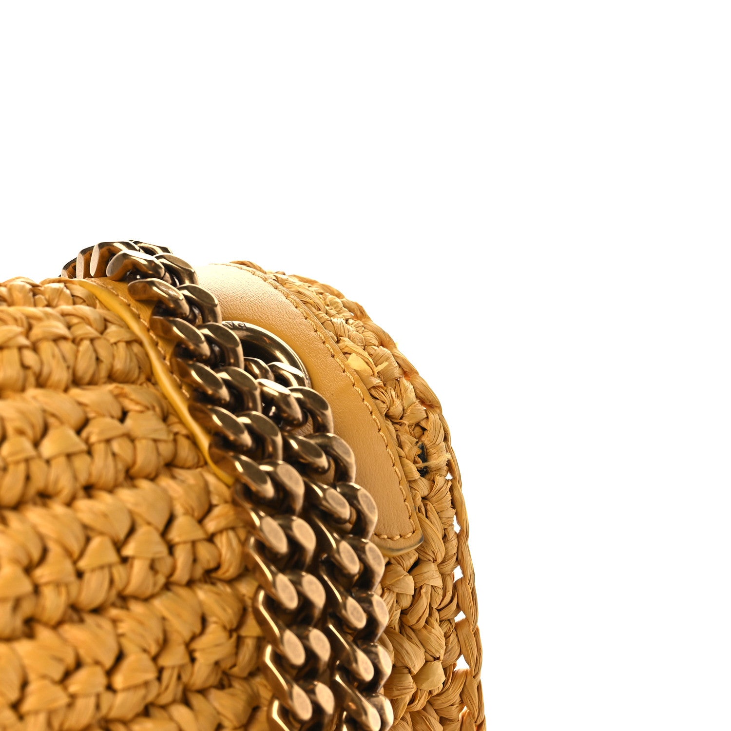 Saint Laurent Raffia Calfskin Monogram Medium Niki Chain Satchel Wheat 10 of 11