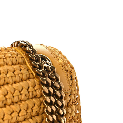 Saint Laurent Raffia Calfskin Monogram Medium Niki Chain Satchel Wheat 10 of 11