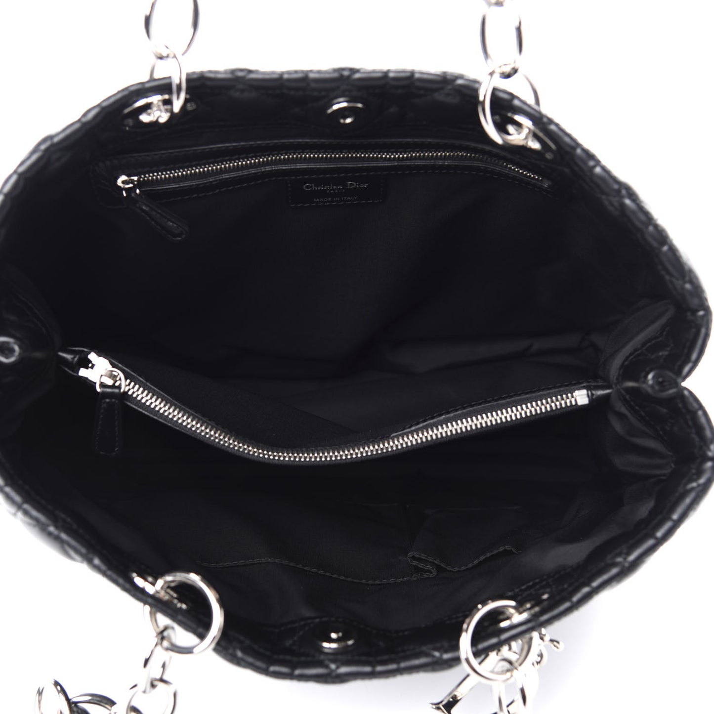 Lambskin Cannage Large Dior Soft Shopping Tote Black