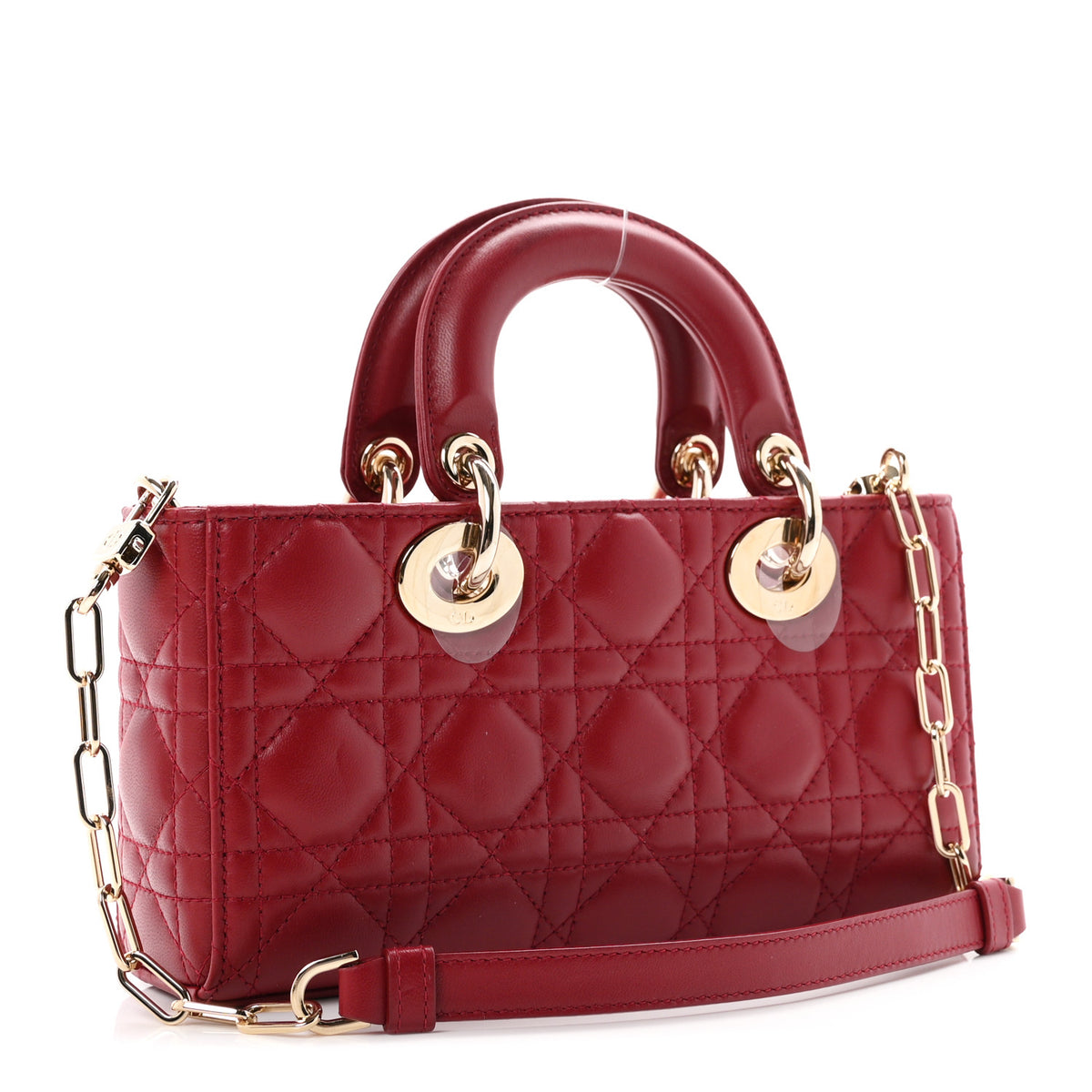 Lambskin Cannage Small Lady D-Joy Bordeaux