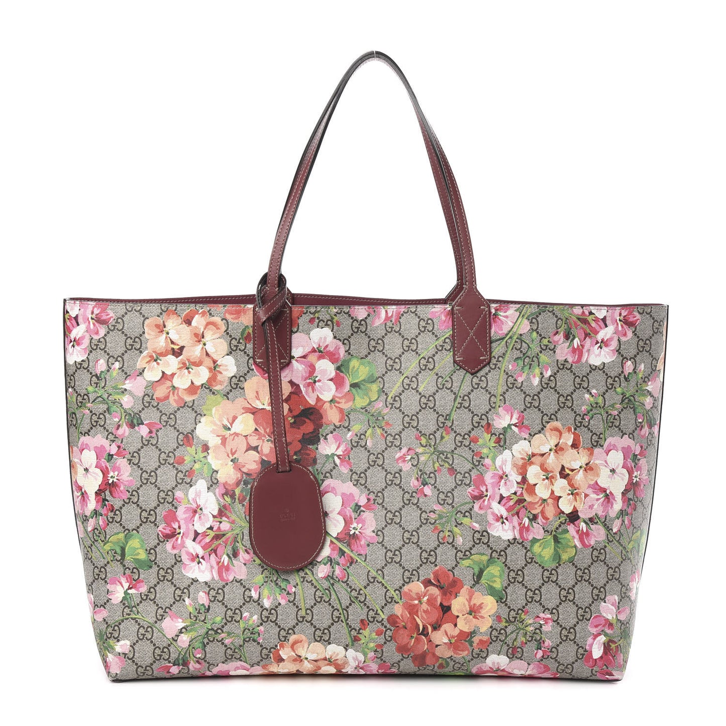 GG Supreme Monogram Blooms Large Reversible Tote Beige Multicolor Dry Rose