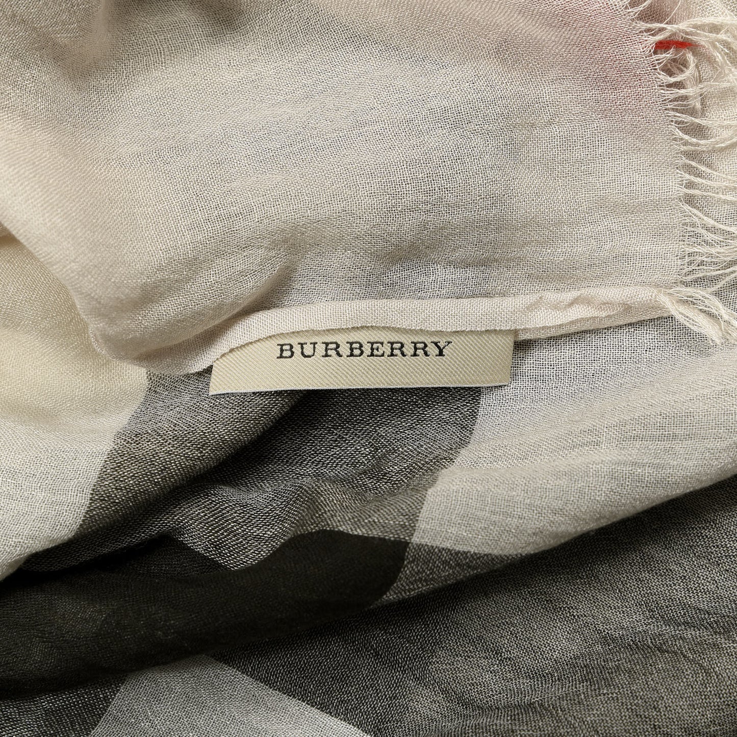 Linen Giant Check Check Lightweight Scarf Stone