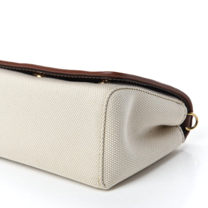 Burberry Cotton Canvas Horseferry Print Small Crossbody Bag White Tan 7 of 9
