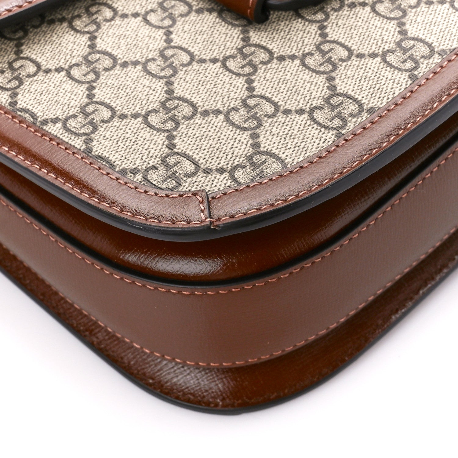 Gucci GG Supreme Monogram Horsebit 1955 Shoulder Bag Beige Brown Sugar 10 of 11