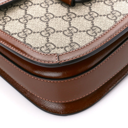 Gucci GG Supreme Monogram Horsebit 1955 Shoulder Bag Beige Brown Sugar 10 of 11