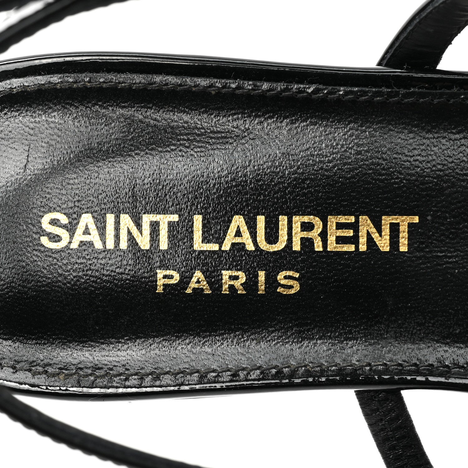 Saint Laurent Patent Calfskin Cassandra Monogram Sandals 37 Black 7 of 10
