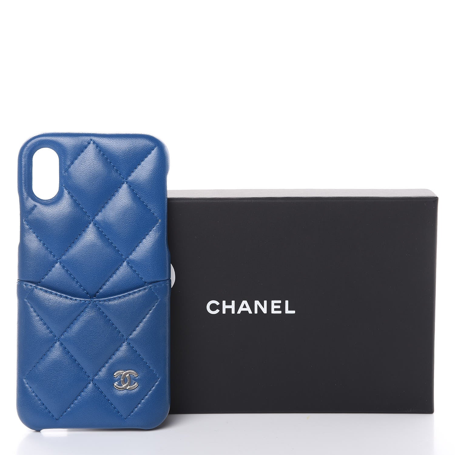 Chanel Lambskin Quilted iPhone X Case Blue 7 of 7