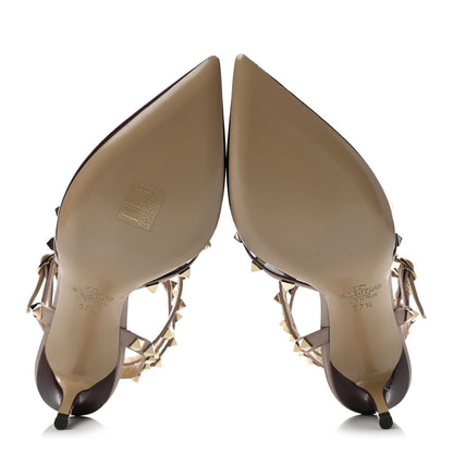 Valentino Garavani Patent Nappa Rockstud Ankle Strap 65mm Pumps 37 Rubin Poudre 5 of 8