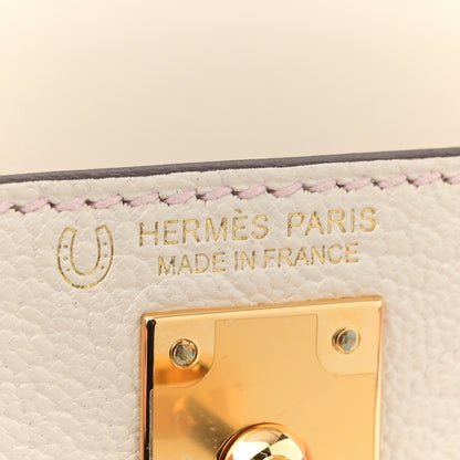 Hermes Chevre Mysore Horseshoe Mini Kelly Sellier 20 Nata Rose Sakura 6 of 12