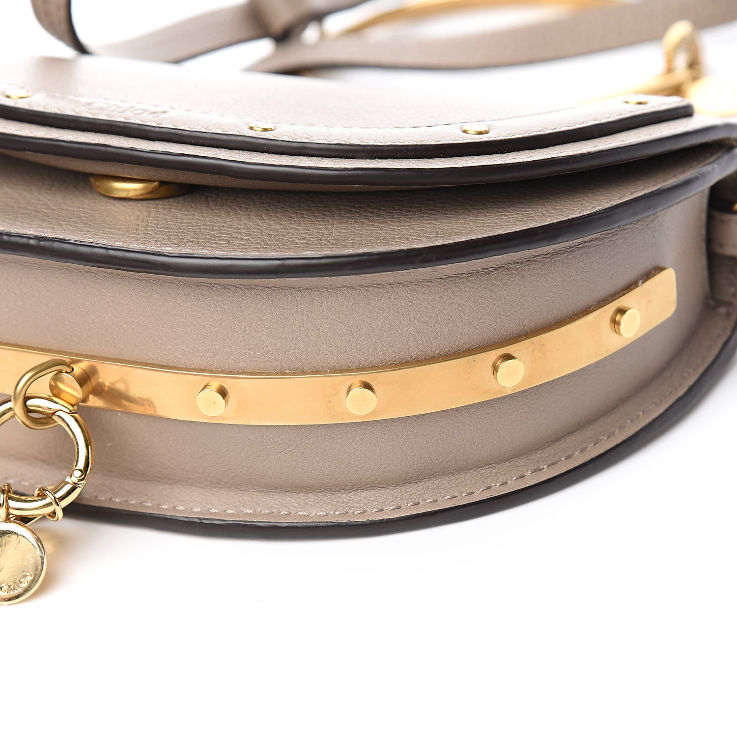 Chloe Calfskin Small Nile Bracelet Minaudiere Bag Motty Grey 10 of 11